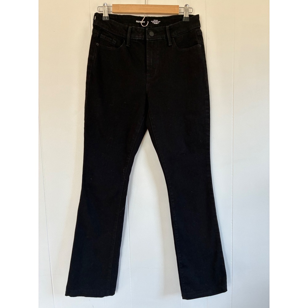 Old Navy High Rise Kicker Boot-Cut Jeans Black Size 6 Secret-Smooth‎ Pockets